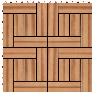Plăci de pardoseală, 22 buc., culoare tec, 30x30 cm, WPC, 2 mp - Img 1
