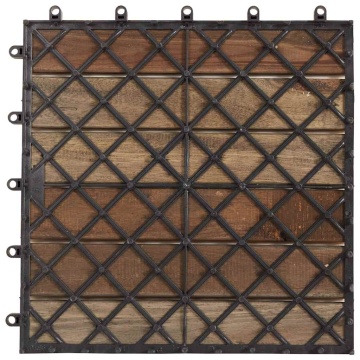 Plăci pardoseală, 10 buc., gri, 30x30 cm, lemn masiv de acacia - Img 11
