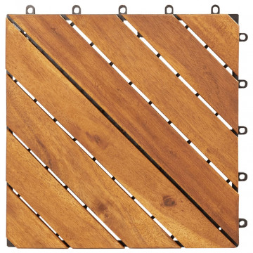 Plăci pardoseală, 20 buc., maro, 30x30 cm, lemn masiv de acacia - Img 3
