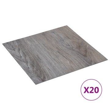 Plăci pardoseală autoadezive 20 buc. maro deschis PVC 1,86 m² - Img 1
