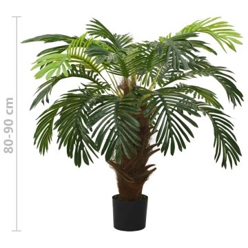Plantă artificială palmier cycas cu ghiveci, verde, 90 cm - Img 5