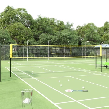 Plasă de badminton, galben și negru, 600x155 cm, țesătură PE - Img 1
