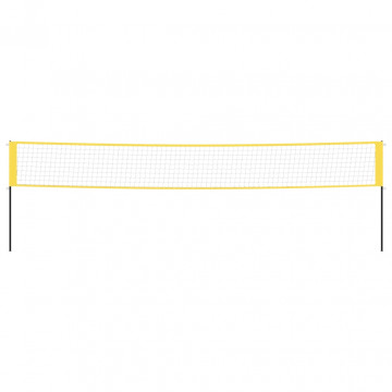 Plasă de badminton, galben și negru, 600x155 cm, țesătură PE - Img 3