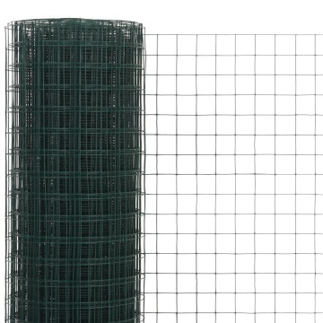 Plasă de sârmă găini, verde, 10 x 0,5 m, oțel cu înveliș PVC - Img 3