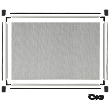 Plasă insecte extensibilă pentru ferestre, alb, (100-193)x75 cm - Img 5
