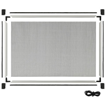 Plasă insecte extensibilă pentru ferestre, alb, (75-143)x50 cm - Img 5