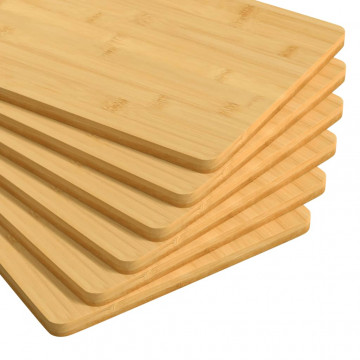 Platouri pentru mic dejun, 6 buc., 35x23x0,8 cm, bambus - Img 3