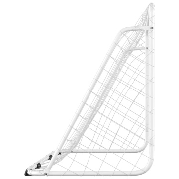 Poartă de fotbal cu plasă, alb, 180x90x120 cm, oțel - Img 4