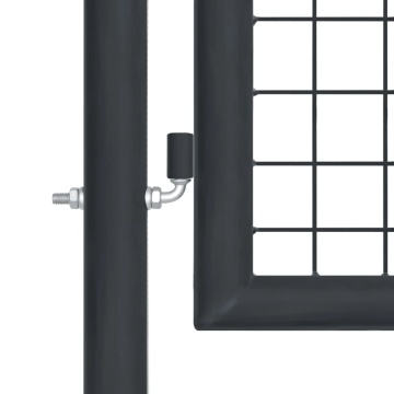 Poartă de grădină din plasă, gri, 400 x 125 cm, oțel galvanizat - Img 3