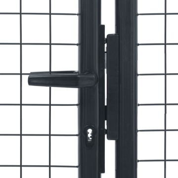 Poartă de grădină din plasă, gri, 400 x 150 cm, oțel galvanizat - Img 4