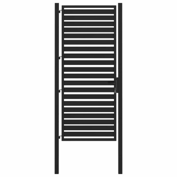 Poarta de gradina incuiata neagra 100x200 cm aluminiu - Img 2