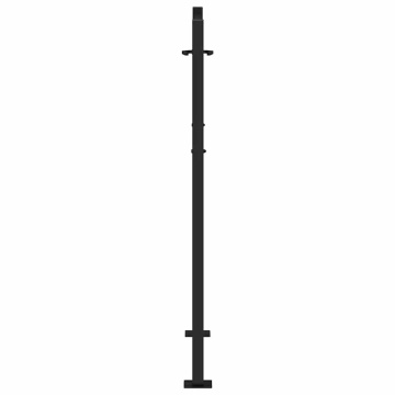 Poarta de gradina neagra 105x130 cm Design cu frunze de otel - Img 8