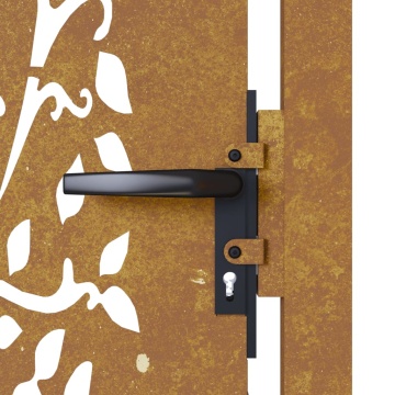 Poartă pentru grădină, 105x130 cm, oțel corten, model copac - Img 6