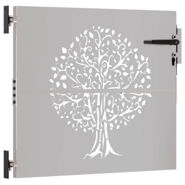 Poartă pentru grădină, 85x75 cm, oțel corten, model copac - Img 3