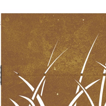 Poartă pentru grădină, 85x75 cm, oțel corten, model iarbă - Img 7