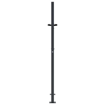 Poartă pentru grădină, antracit, 105x155 cm, oțel, model bambus - Img 8
