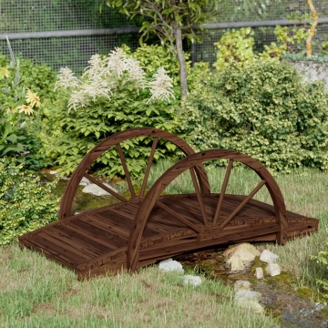 Pod de grădină jumătate de roată 99x50x38 cm lemn masiv brad - Img 1
