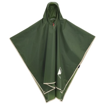 Poncho de ploaie cu glugă, design 2 în 1, verde, 223x145 cm - Img 2