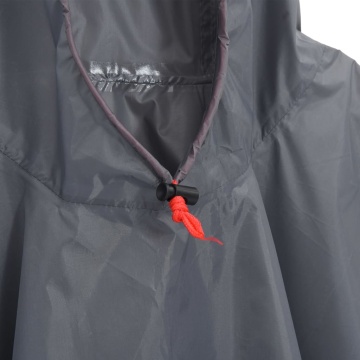 Poncho ploaie cu glugă design 2 în 1 gri/portocaliu 223x145 cm - Img 8