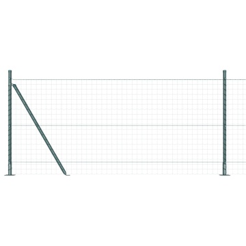 Posturi de gard cu plăci de bază 7 buc Ø32mm 90cm Oțel galvanizat - Img 4