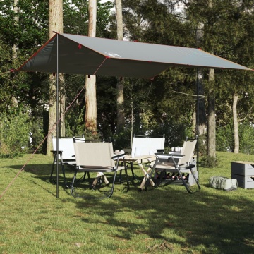 Prelată de camping, gri și portocaliu, 360x294 cm, impermeabilă - Img 2