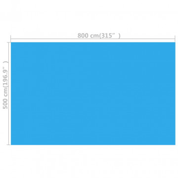 Prelată de piscină, albastru, dreptunghiular, 800 x 500 cm, PE - Img 4
