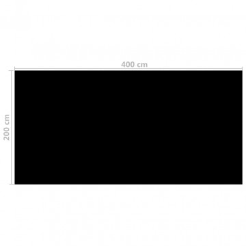Prelată piscină, negru, 400 x 200 cm, PE - Img 4