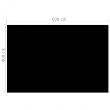 Prelată piscină, negru, 600 x 400 cm, PE, dreptunghiular - Img 3