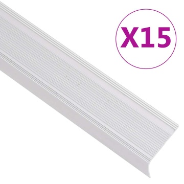 Profile trepte formă L, 15 buc, argintiu, 100 cm, aluminiu - Img 1