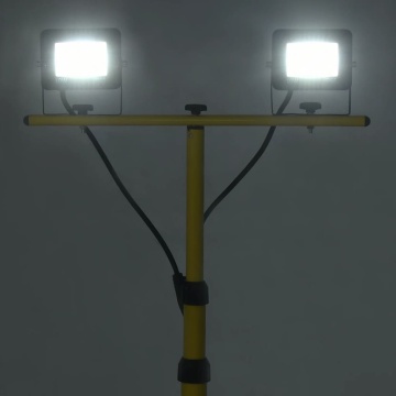 Proiector cu LED și trepied, 2x10 W, alb rece - Img 2