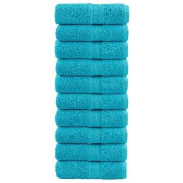 Prosoape oaspeți premium SOLUND 10 buc turcoaz 30x50 cm 600 gsm - Img 1