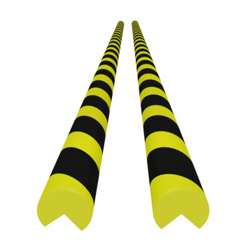 Protecții de colț, 2 buc., galben și negru, 4 x 4 x 104 cm, PU - Img 2