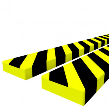 Protecții de colț, 2 buc., galben și negru, 6x2x101,5 cm, PU - Img 4