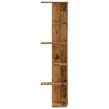 Raft colțar perete lemn vechi 36,5x36,5x140 cm lemn prelucrat - Img 4