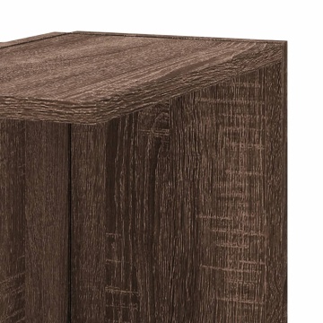 Raft colțar perete stejar maro 36,5x36,5x140cm lemn prelucrat - Img 6