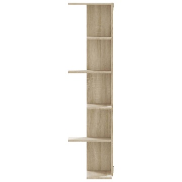 Raft colțar perete stejar sonoma 36,5x36,5x140cm lemn prelucrat - Img 4
