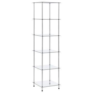 Raft cu 6 niveluri transparent, 40x40x160 cm, sticlă securizată - Img 1