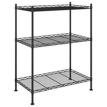 Raft de depozitare, 3 niveluri, negru, 60 x 35 x 76 cm, 150 kg - Img 2