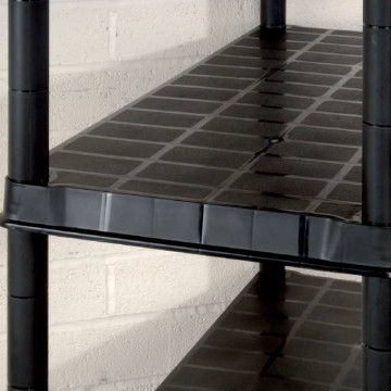 Raft de depozitare cu 5 polițe, negru, 85x40x185 cm, plastic - Img 4