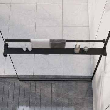 Raft de duș pentru perete cabină de duș, negru, 80 cm, aluminiu - Img 1