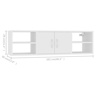 Raft de perete, alb, 102x30x29 cm, lemn prelucrat - Img 7