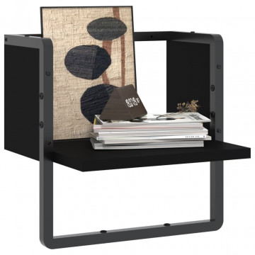 Raft de perete cu bare, negru, 30x25x30 cm - Img 3