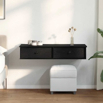 Raft de perete cu sertare negru 100x37,5x19 cm lemn prelucrat - Img 3