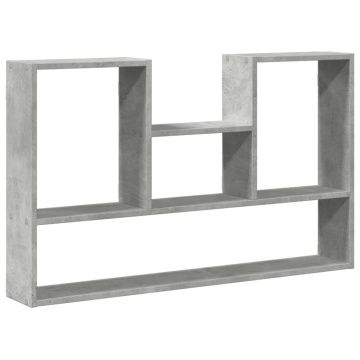 Raft de perete, gri beton, 99x15x60 cm, lemn prelucrat - Img 2