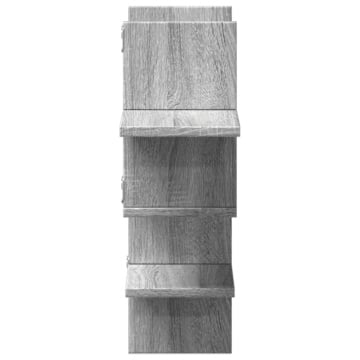 Raft de perete, gri sonoma, 124,5x18x60,5 cm, lemn prelucrat - Img 8
