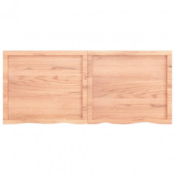 Raft de perete maro deschis 140x60x4cm lemn masiv stejar tratat - Img 5