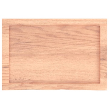 Raft de perete maro deschis 60x40x(2-4) cm lemn stejar tratat - Img 4