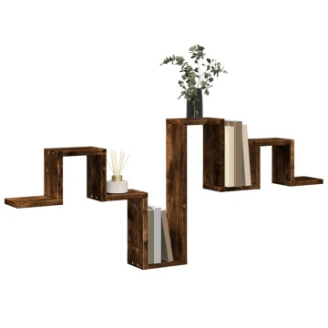 Raft de perete, stejar fumuriu, 104,5x10x43 cm, lemn prelucrat - Img 4