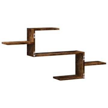 Raft de perete, stejar fumuriu, 104x15x49 cm, lemn prelucrat - Img 5
