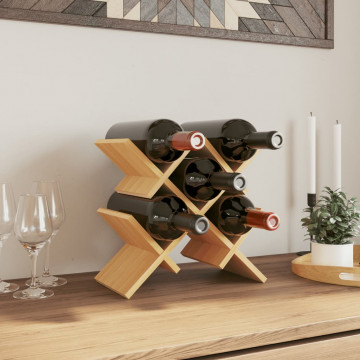 Raft de vin, pentru 5 sticle, 41x15x25 cm, bambus - Img 1